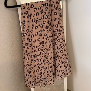 Cheetah Slip Midi-Skirt